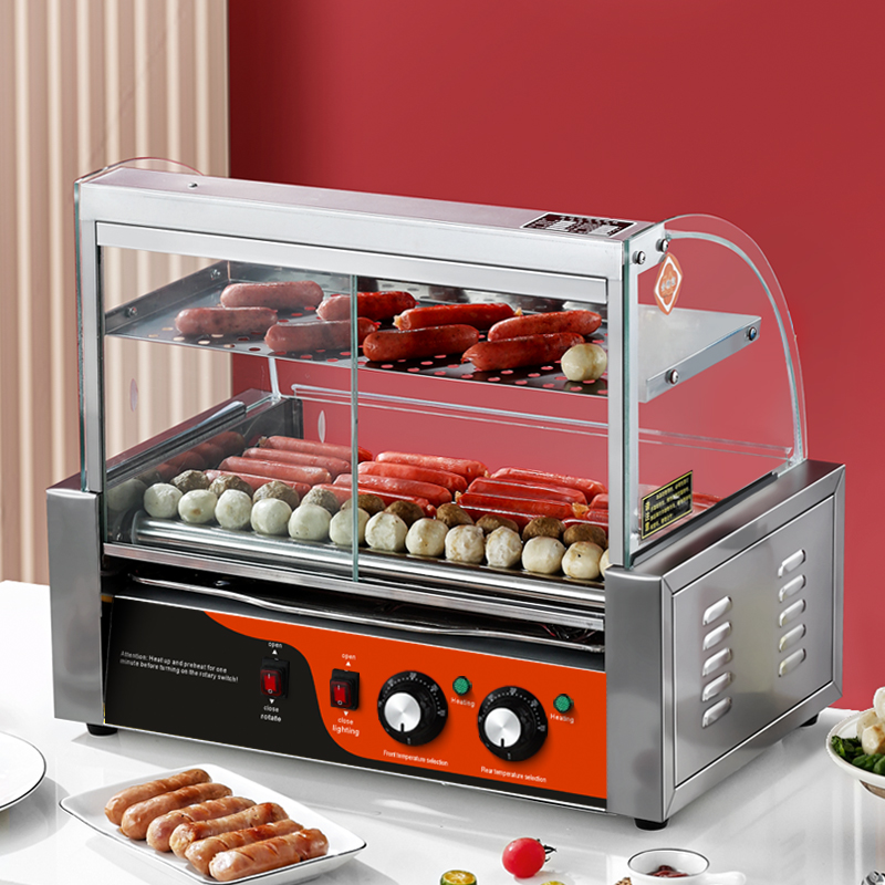 Hot Dog Roller Grill - Electric Stainless Steel Hot Dog and