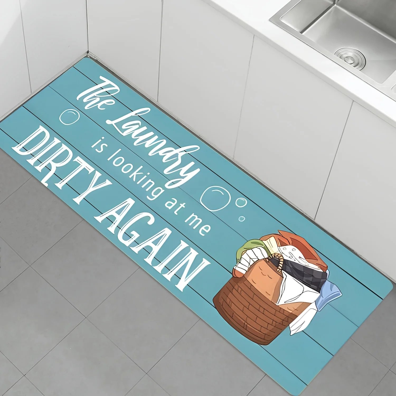 Commercial Kitchen Quotes - Funny Laundry Quote Print Kitchen Runner