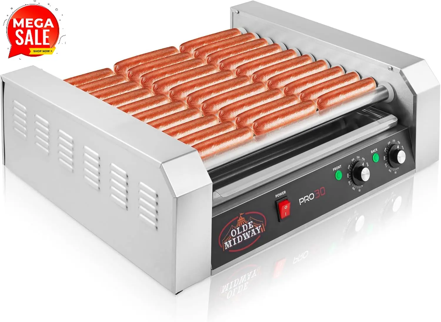 Hot Dog Roller Grill - Electric 30 Hot Dog 11 Roller