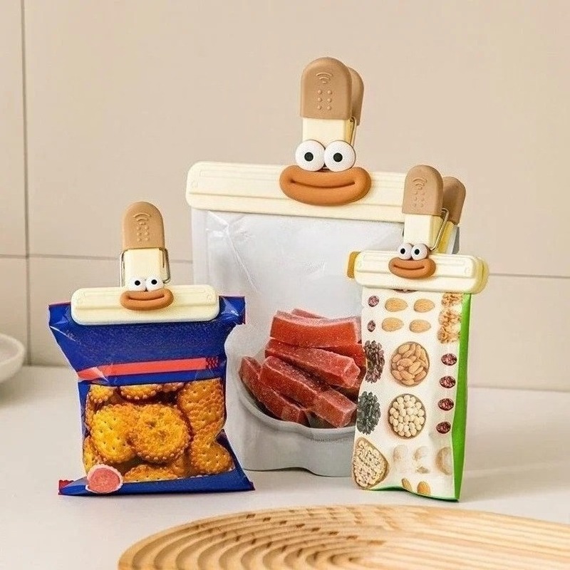 Commercial Kitchen Refrigerator - 3pcs Creative Face Bag Sealing Clip