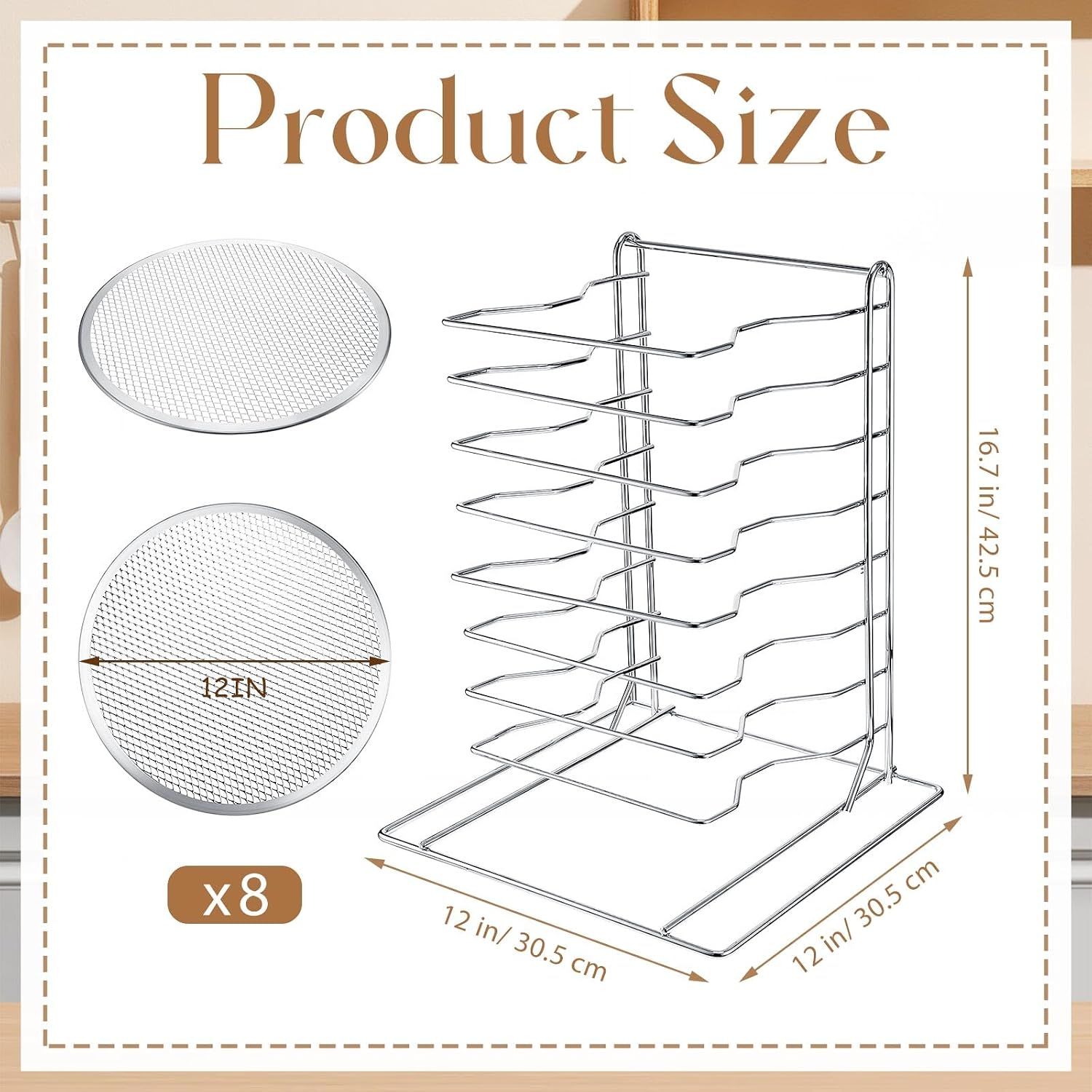 Pizza Rack 8 Tiered Stand With - đánh giá và giá Commercial Kitchen Set