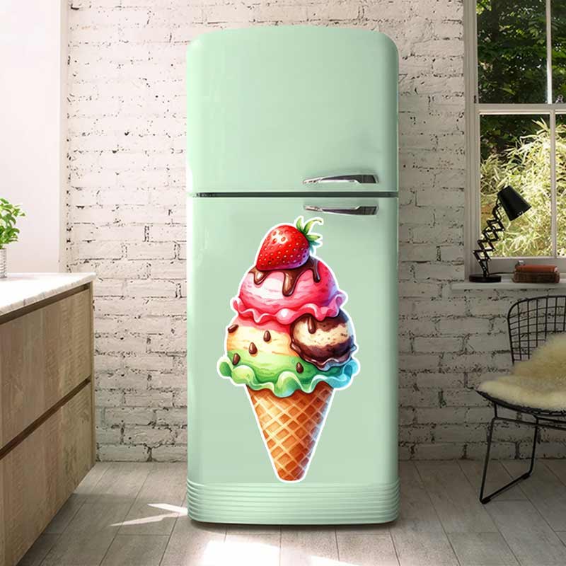Summer Ice Cream Wall Stickers - đánh giá và giá Commercial Kitchen Fridge
