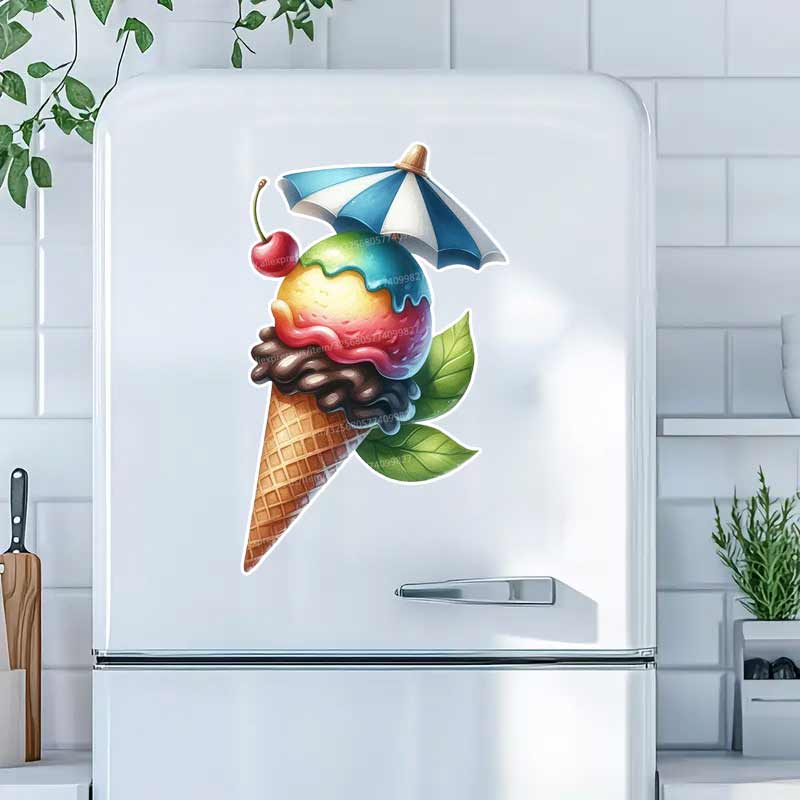 Summer Ice Cream Wall Stickers - đánh giá và giá Commercial Kitchen Fridge
