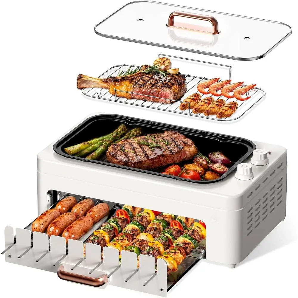 4-in-1 Indoor Countertop Grill - đánh giá và giá Hot Dog Roller Grill