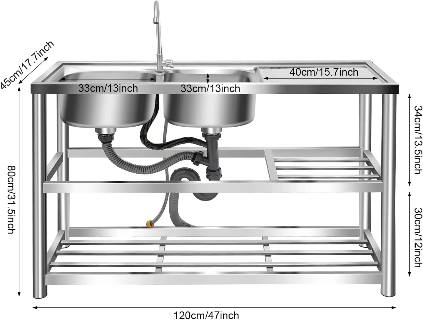 3 Tiers Freestanding Stainless - đánh giá và giá Commercial Kitchen Set