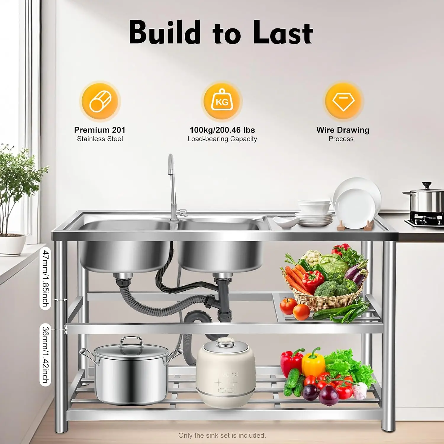 3 Tiers Freestanding Stainless - đánh giá và giá Commercial Kitchen Set
