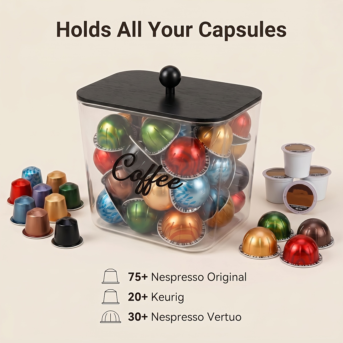 Coffee Pod Holder with Lids Pl - đánh giá và giá Commercial Kitchen Utensil Organizer