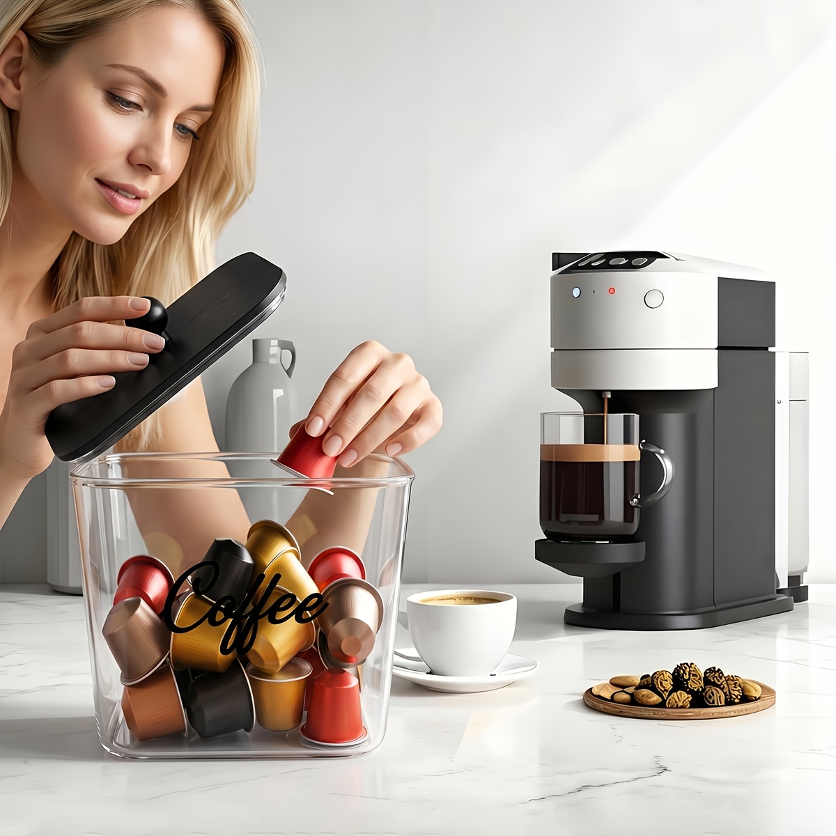 Coffee Pod Holder with Lids Pl - đánh giá và giá Commercial Kitchen Utensil Organizer