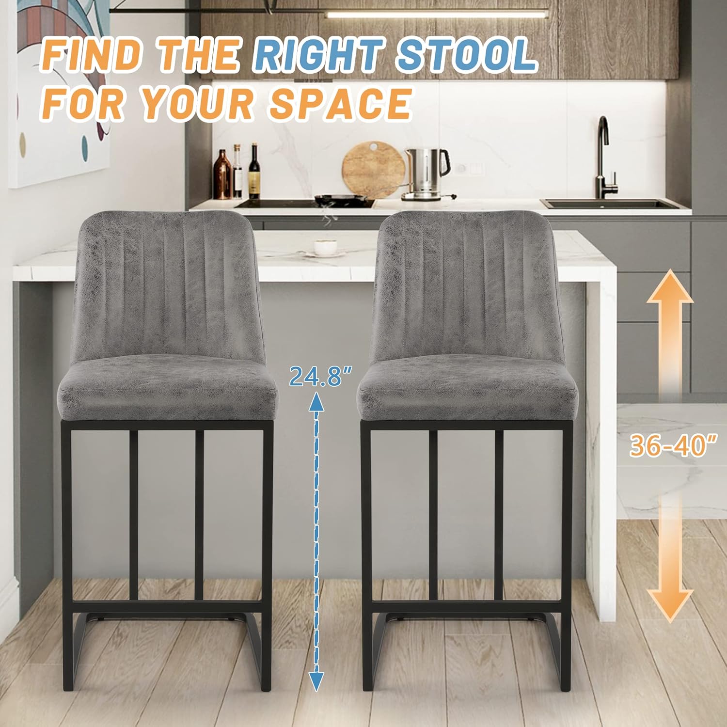 24.8 inch Bar Stools Set of 4, - đánh giá và giá Commercial Kitchen Counter